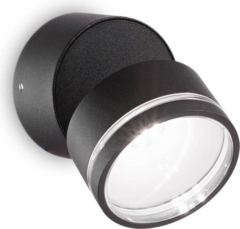 Ideal Lux Omega Round LED-vegglampe 4 000 K svart