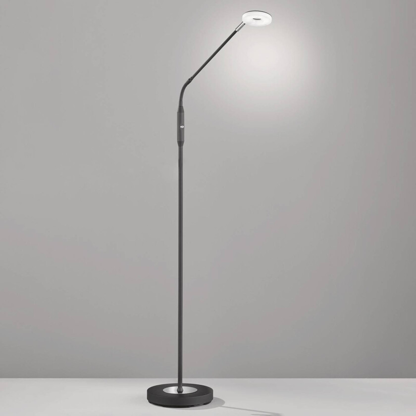Dent LED-gulvlampe, dimbar, CCT, 1-lk. svart