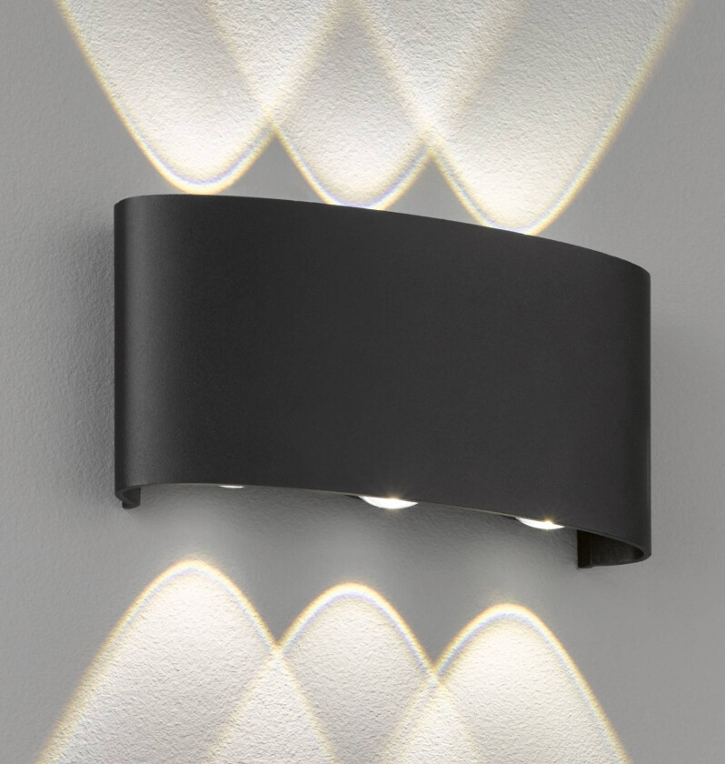 Berlin utendørs LED-vegglampe, 6 lyskilder