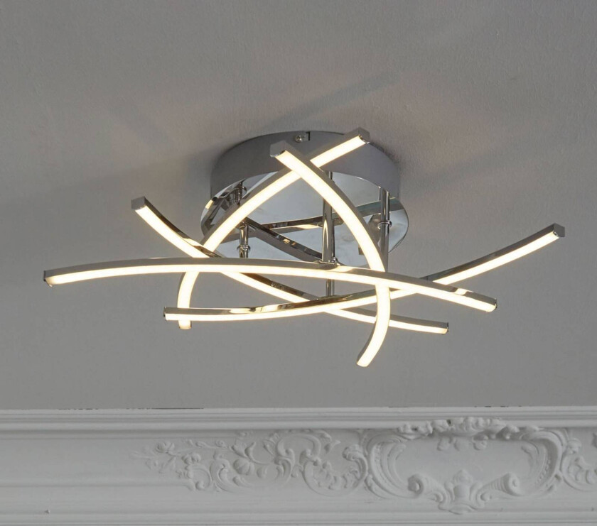 LED-taklampe Cross tunable white 5 lyskilder, krom