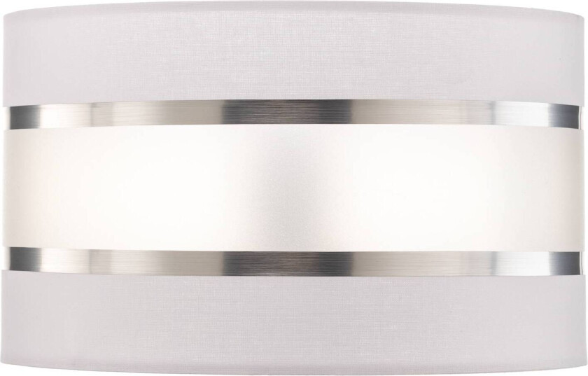 Lampeskjerm Helen E27 Ø25/høyde 20cm hvit/sølv