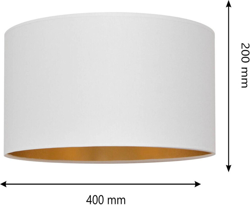 Lampeskjerm Alba, Ø 40 cm, E27, hvit/gull