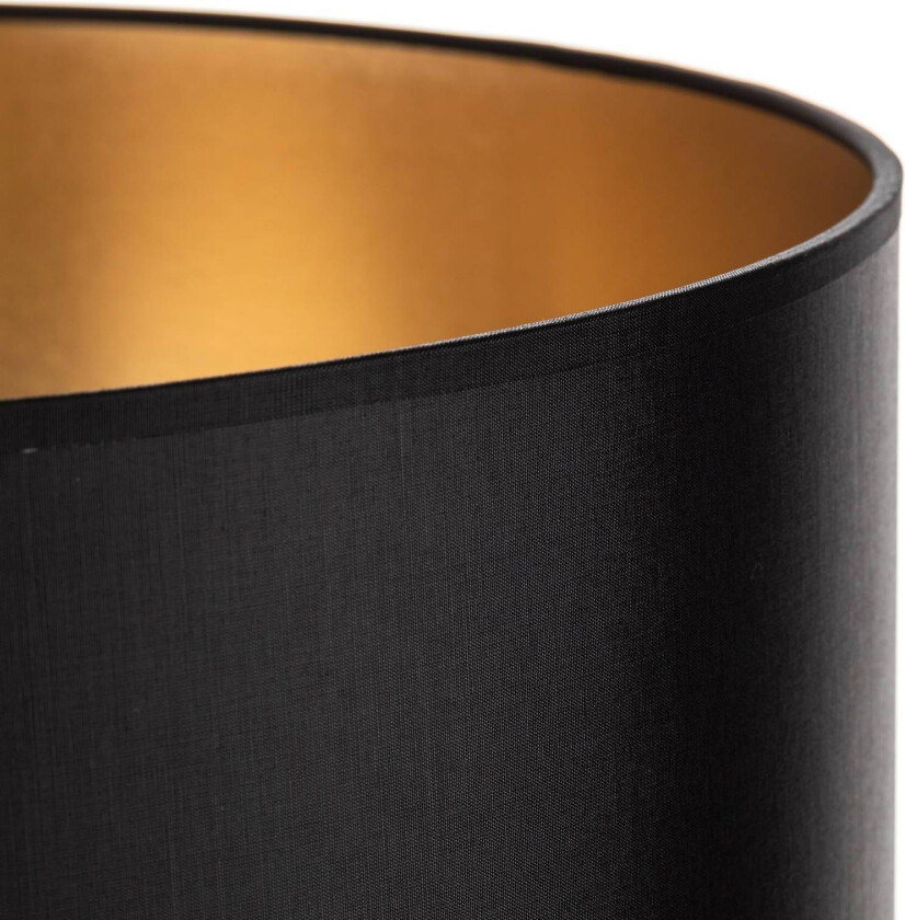 Lampeskjerm Alba, Ø 40 cm, E27, svart/gull