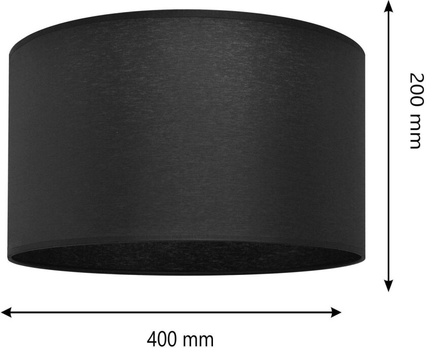 Lampeskjerm Alba, Ø 40 cm, E27, svart