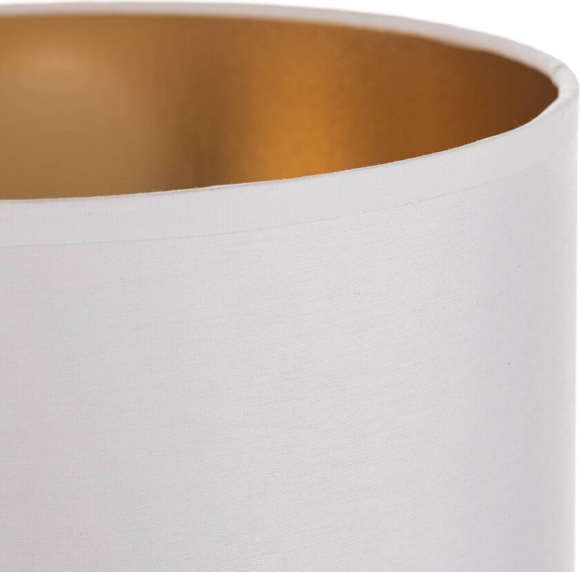 Lampeskjerm Alba, Ø 20 cm, E27, hvit/gull