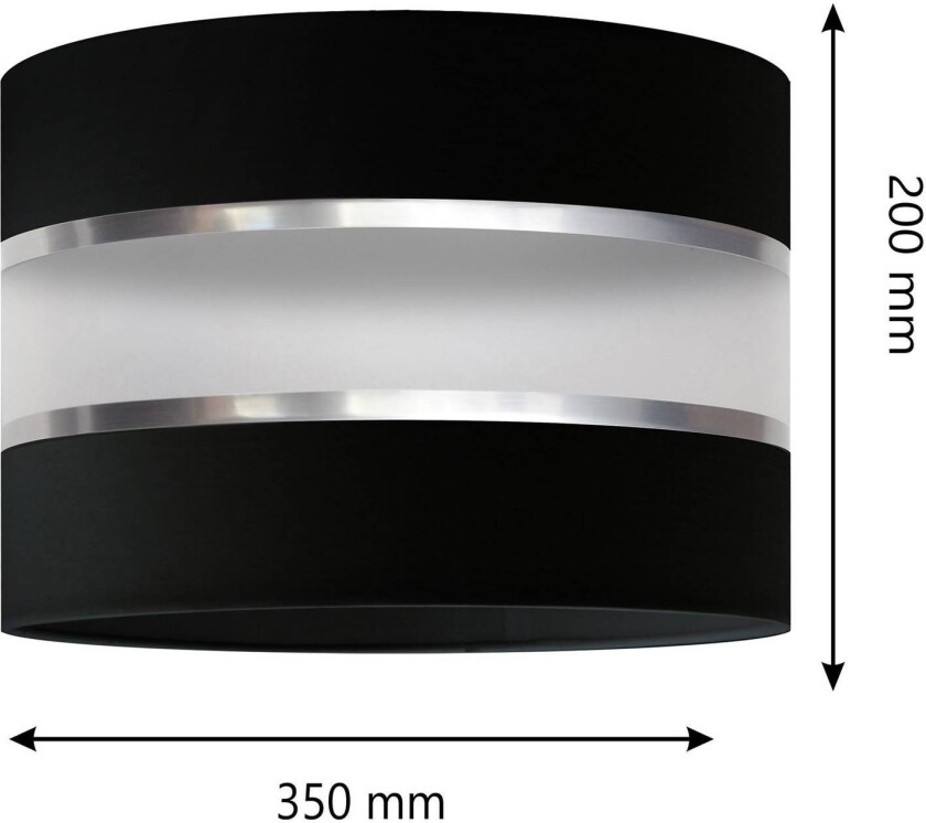 Lampeskjerm Helen E27 Ø35/høyde20cm svart/sølv