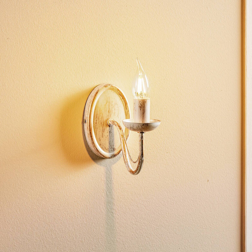 Malbo vegglampe i hvitt, enkeltlys