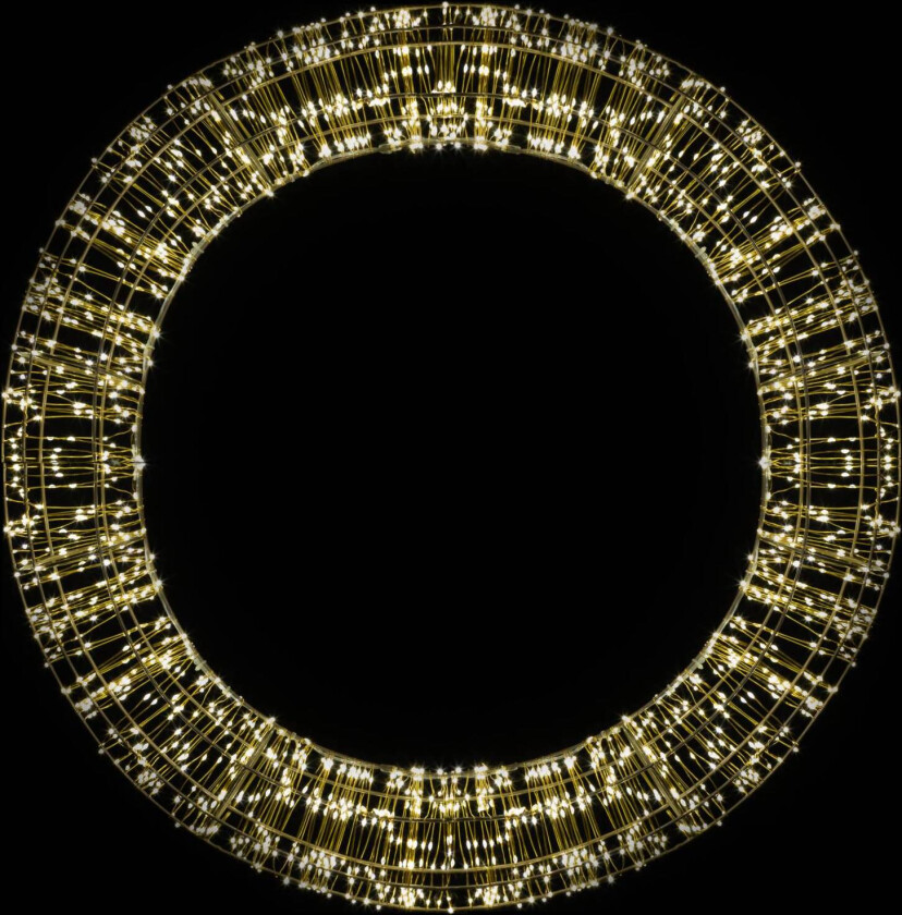 LED-julekrans, gull, 2 000 lysdioder, Ø 75 cm