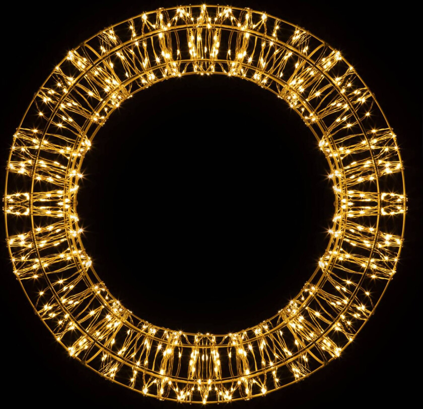 LED-julekrans, gull, 600 lysdioder, Ø 40 cm