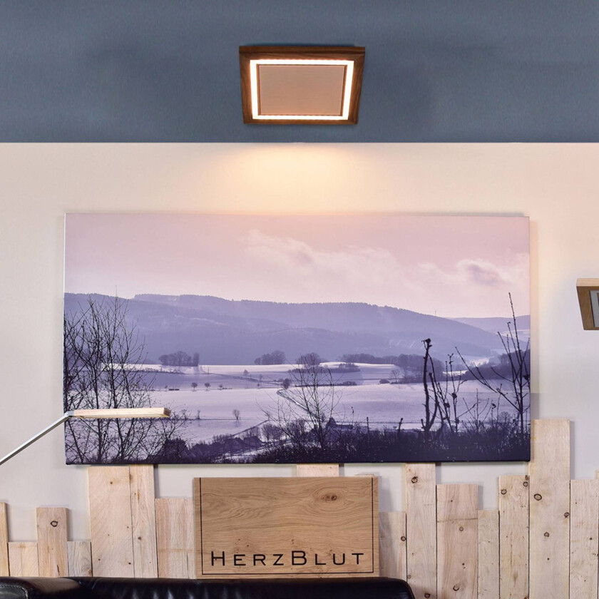 Otto O taklampe kvadrat valnøtt