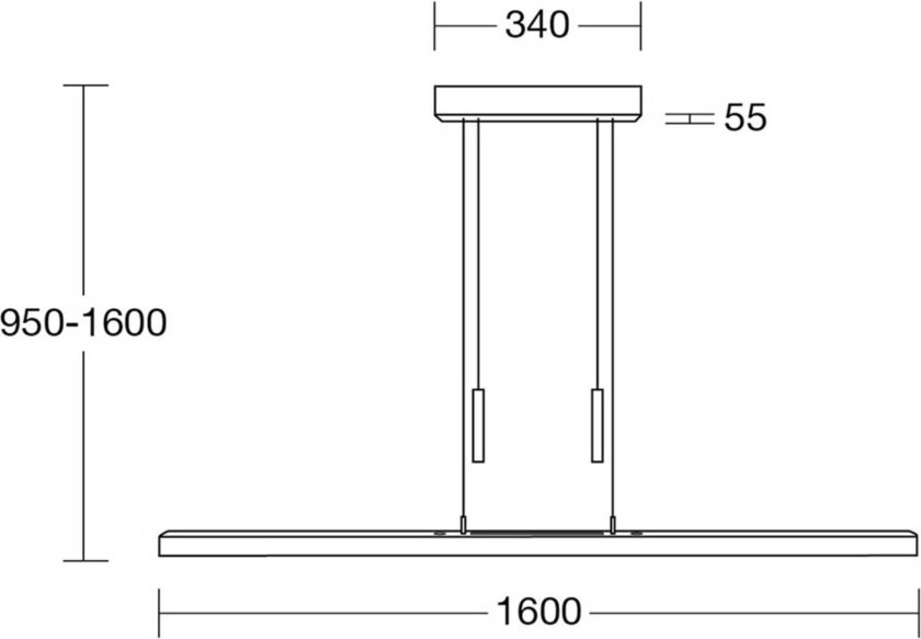 Leonora-hengelampe up&down 160 cm valnøtt