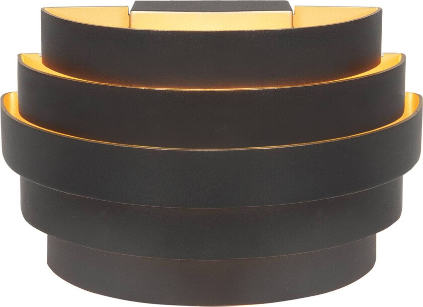 Vegglampe Scudos, aluminium, svart/gull