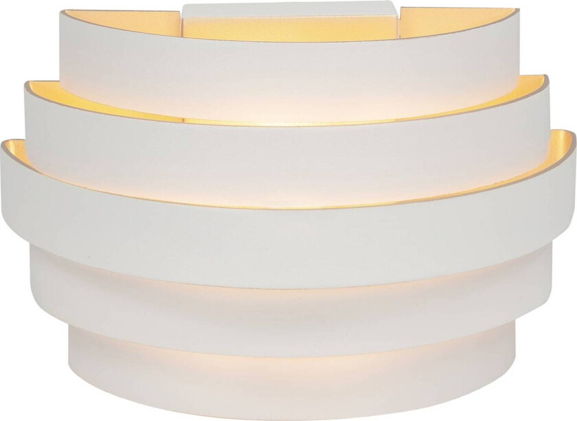 Vegglampe Scudos, aluminium, hvit/gull