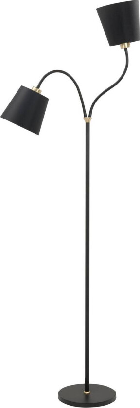 Gulvlampe Texas, svart, 2 lyskilder