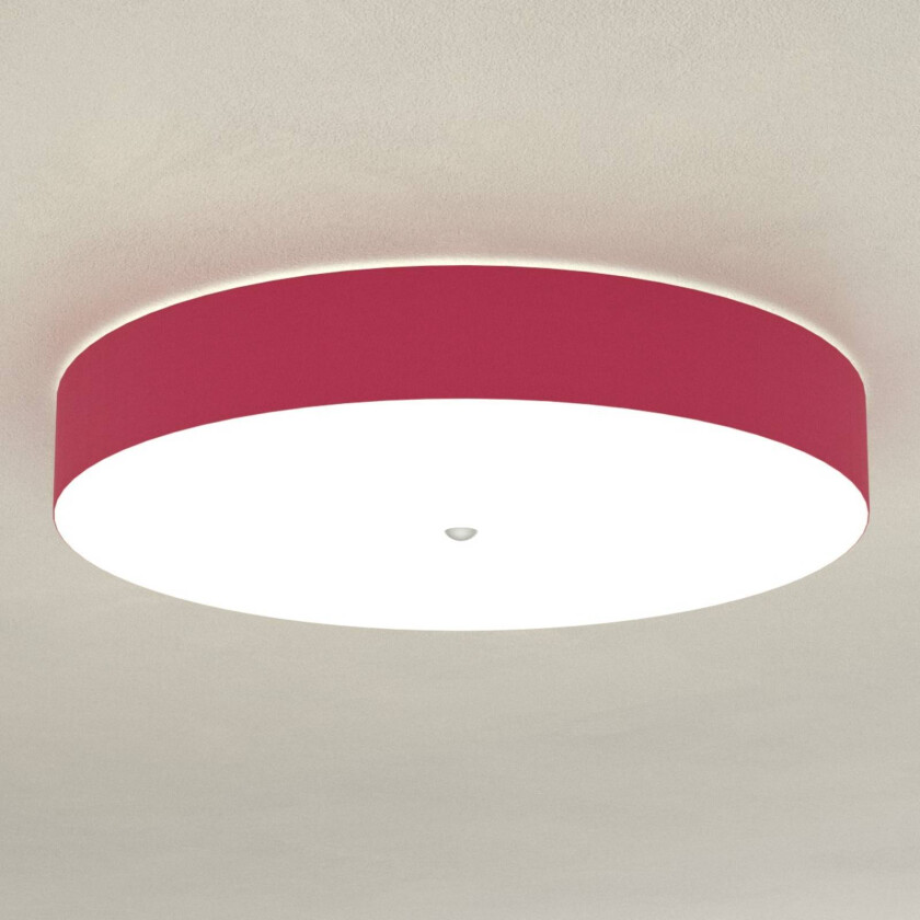 Moteriktig og diskré taklampe Alea, rubinrød