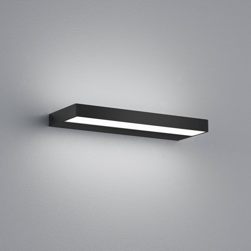 Slate LED-vegglampe, matt svart, 30 cm