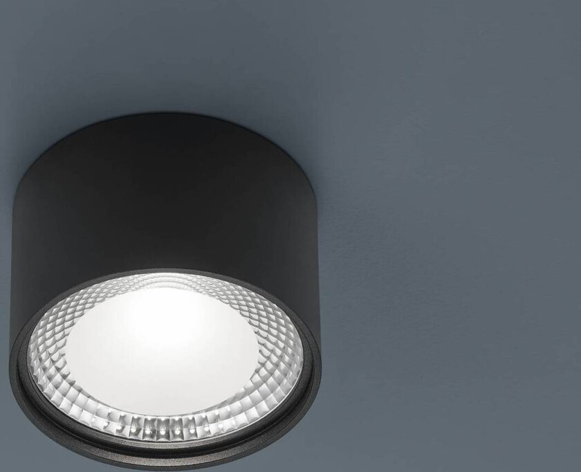 Kari LED-taklampe, rund, svart