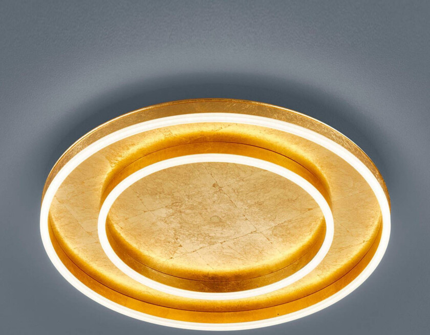 Sona LED-taklampe dimbar, Ø60cm gull