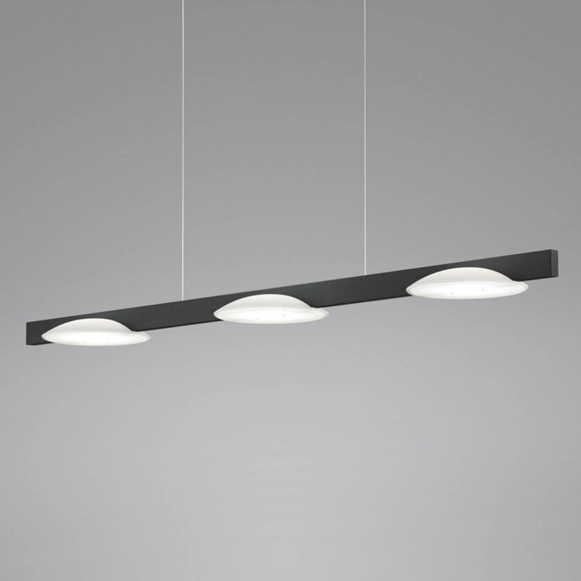 Pole LED-hengelampe, 3 lyskilder, svart