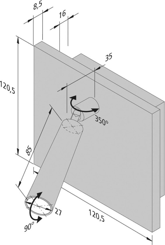 Leselampe BL1-LED, innf./utenp.lig., svart