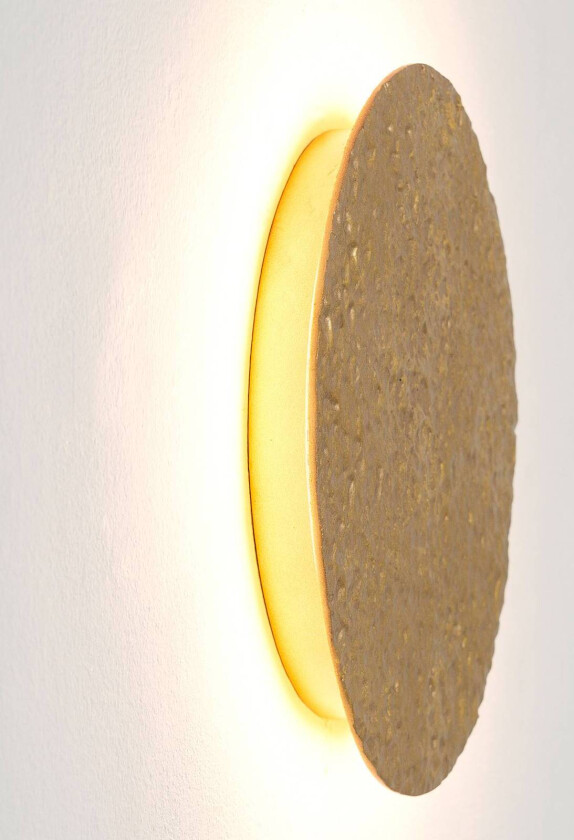 LED-vegglampe Meteor, Ø 19 cm, gull