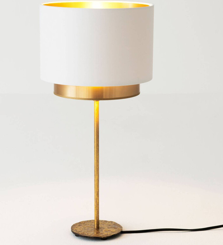 Mattia bordlampe, Perla silk hvit/gull