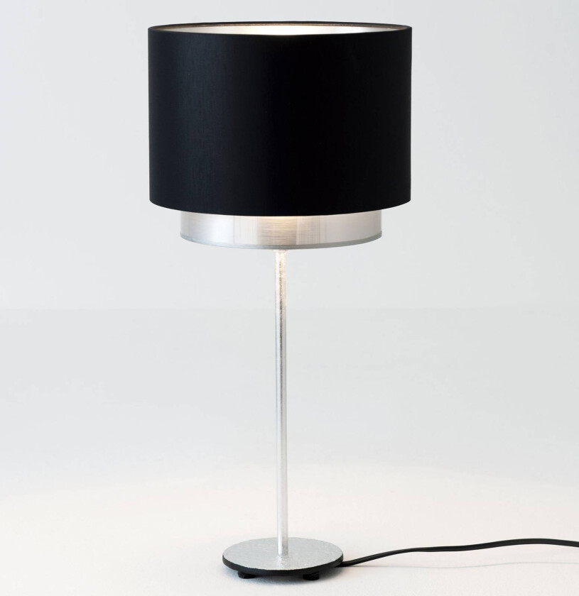 Mattia bordlampe, svart/sølvfarget chintz