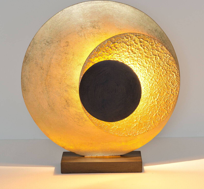 LED-bordlampe La Bocca, høyde 43 cm, gull og brun