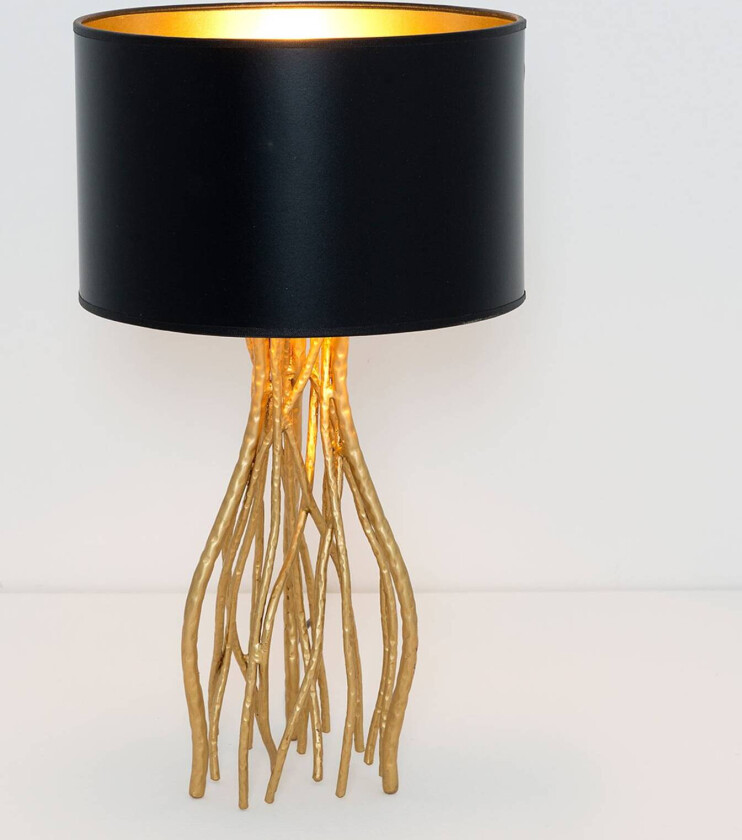 Svart bordlampe Capri, rund, høyde 44 cm