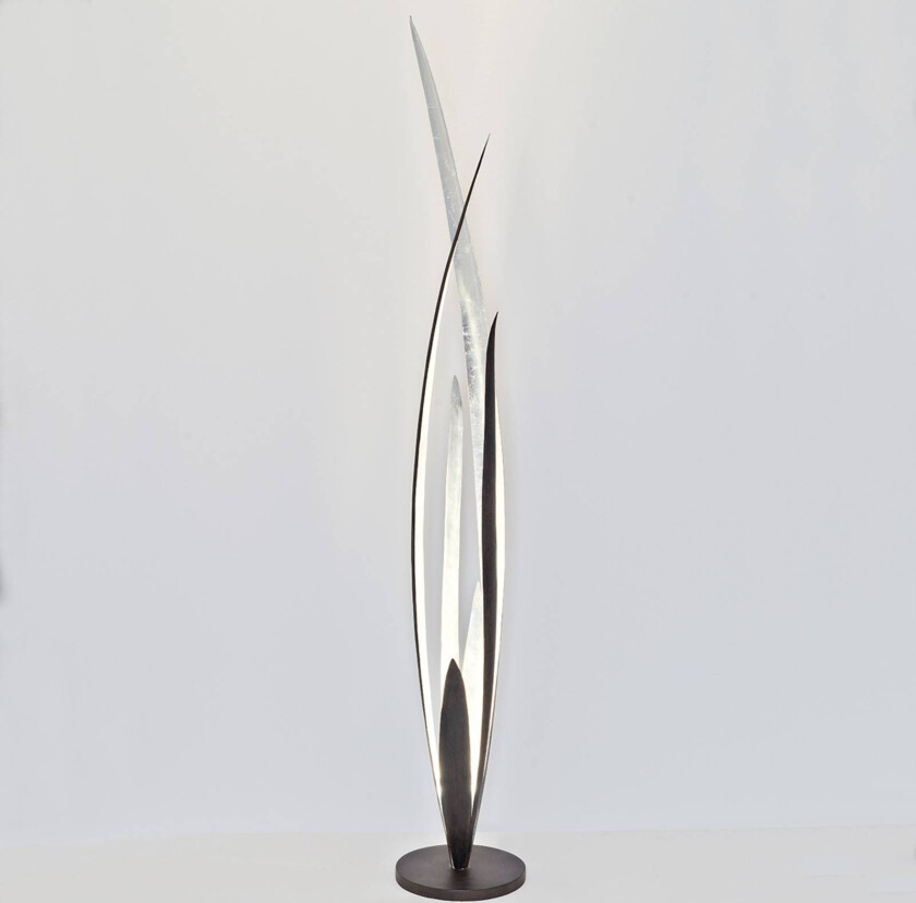 Palustre - gulvlampe, svart-brun-sølv