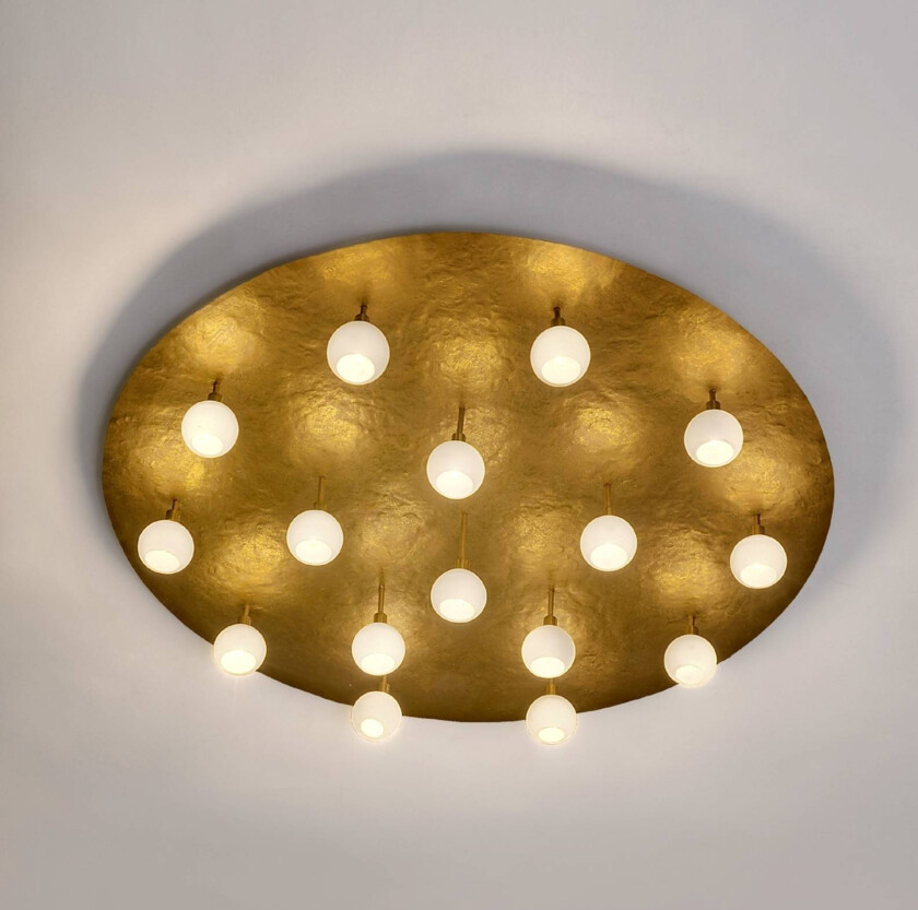 Rund LED-designtaklampe Lucente med 16 lys