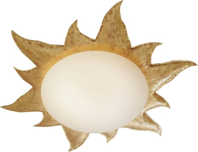 Gyllen NOVA GOLD pendellampe med opalglasskjerm