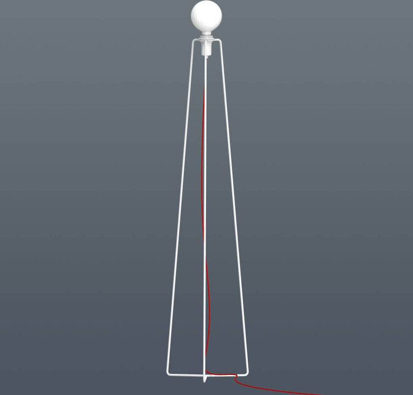 Model M3 LED-gulvlampe hvit, kabel rød