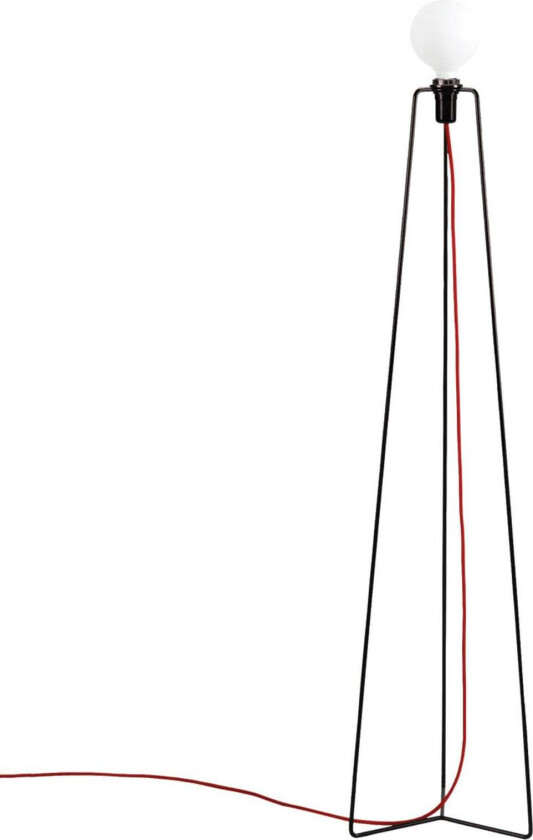 Model M3 LED-gulvlampe svart, kabel rød