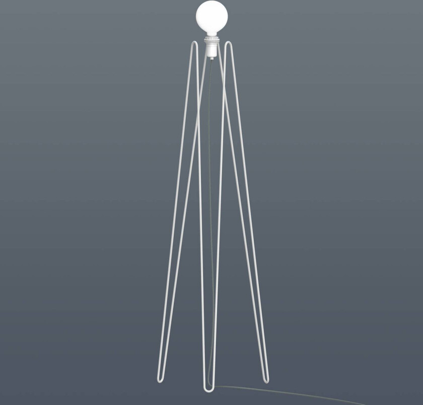 Modell M2 LED-gulvlampe hvit, svart kabel