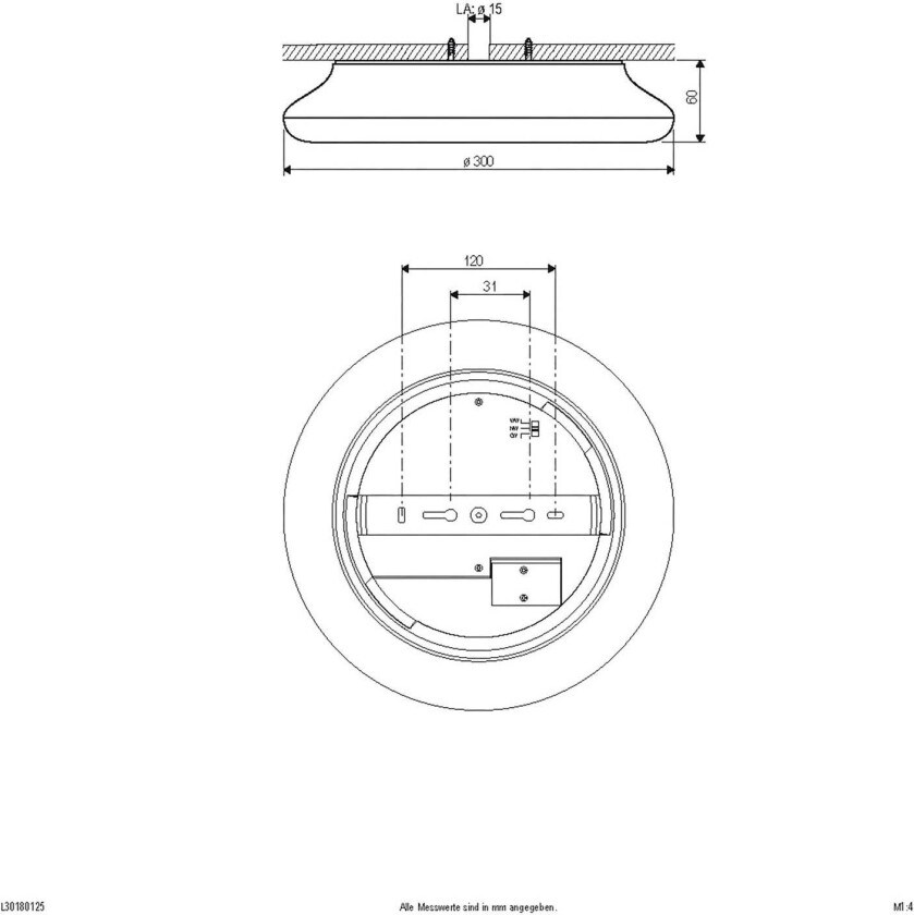 Catino LED-taklampe, CCT, 30 cm