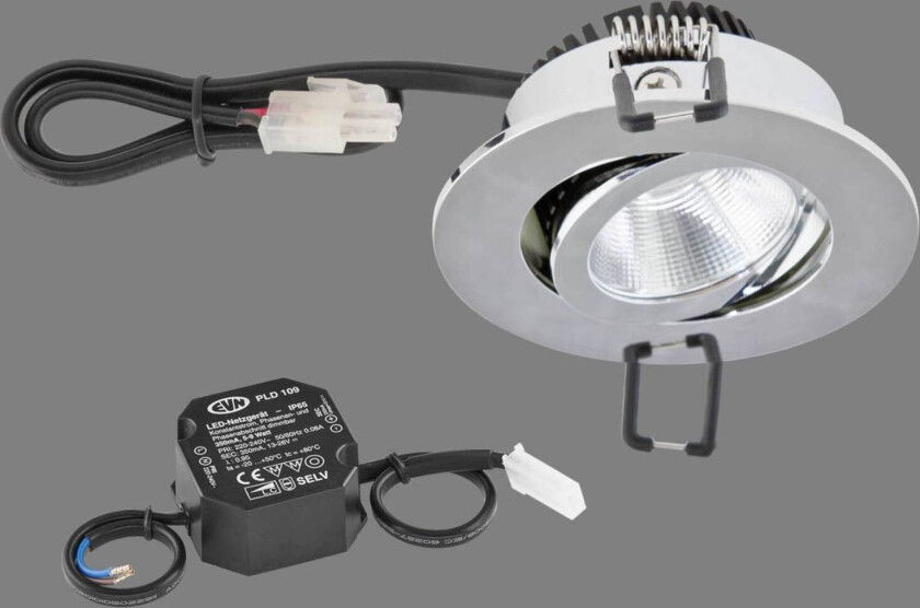 PC20 innfellingslampe rund 3 000 K krom