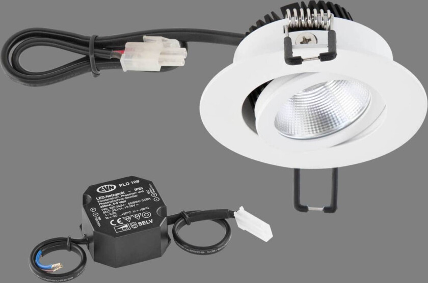 PC20 innfellingslampe rund 3 000 K hvit