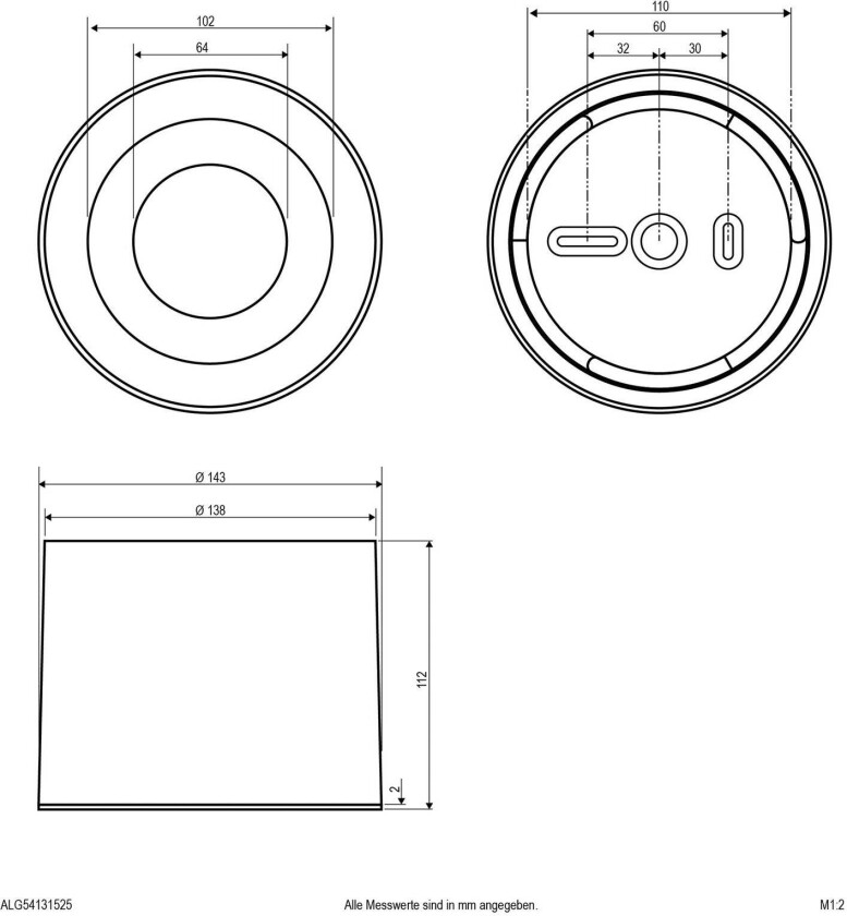 ALG54 LED-takspot, Ø 21,3 cm antrasitt