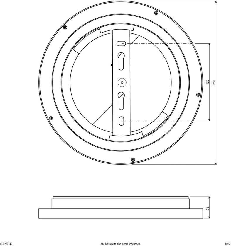 ALR LED-panel hvitt 12W Ø25cm 4 000K