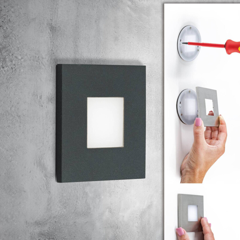 LQ230 LED innfelt vegglampe direkte antrasitt