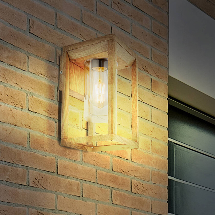 Utendørs vegglampe Candela med treutseende