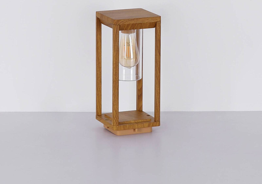 Sokkellampe Candela med treutseende, høyde 35cm