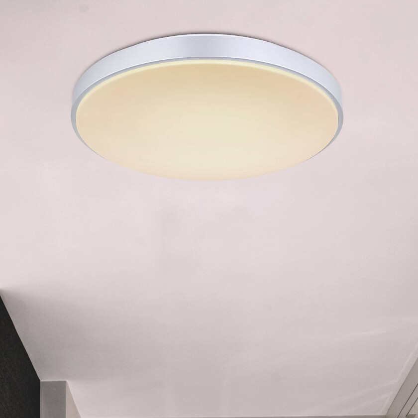 Sonny LED-taklampe, sølv, CCT, Ø 41 cm