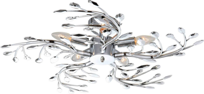 Taklampe Flash av metall, krom, Ø 65 cm