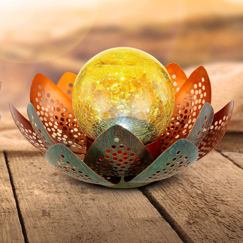 33655 LED-solcellelampe, blomst, Ø 22 cm