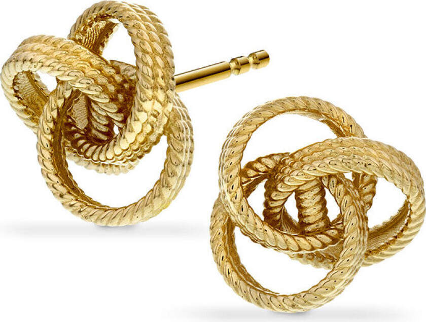 , Øredobber i 585 gult gull med knute