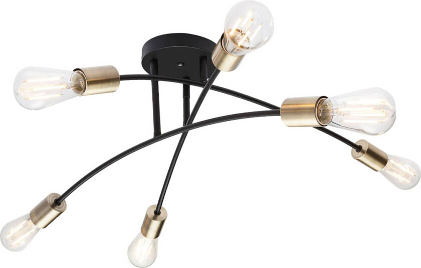 Taklampe Sarini i metall, 6 lyskilder