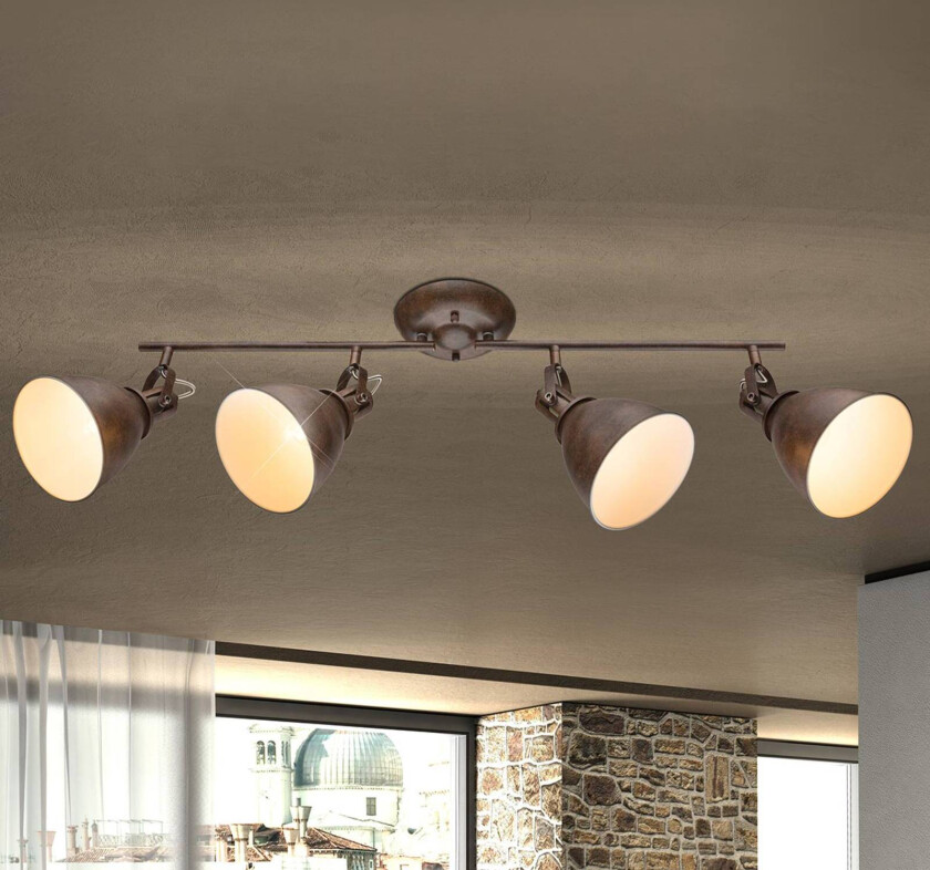 Giorgio – takspot med 4 lyskilder, i rustbrunt