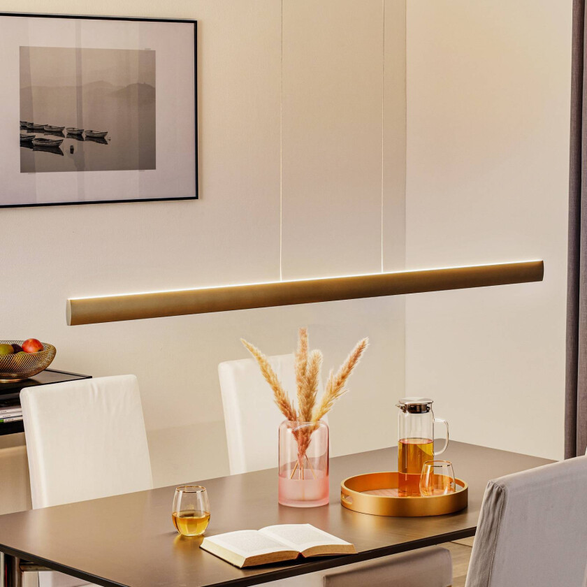 LED-hengelampe Runa, bronse, lengde 152 cm